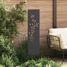 Vidaxl Dekorativni panel za vrt Črna 32 x 140 cm Mnogi jeklo