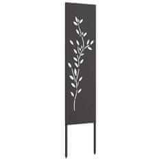 Vidaxl Dekorativni panel za vrt Črna 32 x 140 cm Mnogi jeklo