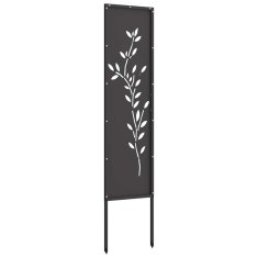 Vidaxl Dekorativni panel za vrt Črna 32 x 140 cm Mnogi jeklo