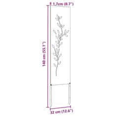Vidaxl Dekorativni panel za vrt Srebrna 32 x 140 cm Nerjaveče jeklo