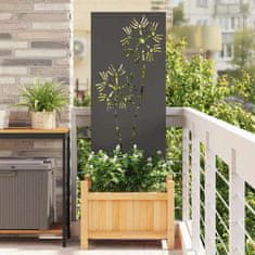 Vidaxl Dekorativni panel za vrt Črna 50 x 140 cm Mnogi jeklo