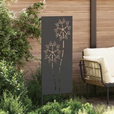 Vidaxl Dekorativni panel za vrt Črna 50 x 140 cm Mnogi jeklo
