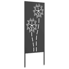 Vidaxl Dekorativni panel za vrt Črna 50 x 140 cm Mnogi jeklo