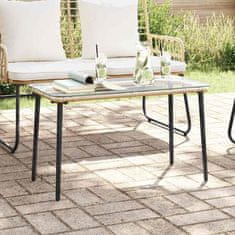 Vidaxl Vrtna miza Naravni 80 x 40 x 45 cm Poly ratan