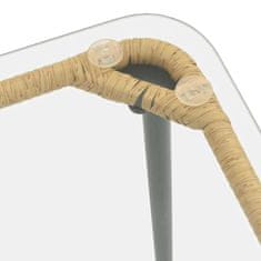 Vidaxl Vrtna miza Naravni 80 x 40 x 45 cm Poly ratan