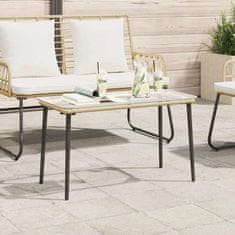 Vidaxl Vrtna miza Naravni 80 x 40 x 45 cm Poly ratan
