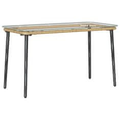 Vidaxl Vrtna miza Naravni 80 x 40 x 45 cm Poly ratan