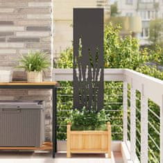 Vidaxl Dekorativni panel za vrt Črna 32 x 140 cm Mnogi jeklo