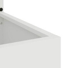Vidaxl Vrtno korito z dekorativno ploščo Bela 50 x 140 cm Mnogi jeklo