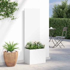 Vidaxl Vrtno korito z dekorativno ploščo Bela 50 x 140 cm Mnogi jeklo