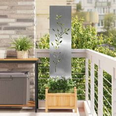 Vidaxl Dekorativni panel za vrt Srebrna 32 x 140 cm Nerjaveče jeklo