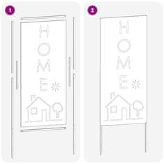 Vidaxl Dekorativni panel za vrt Srebrna 50 x 140 cm Cinkano jeklo