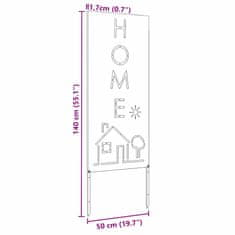 Vidaxl Dekorativni panel za vrt Srebrna 50 x 140 cm Nerjaveče jeklo