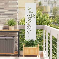Vidaxl Dekorativni panel za vrt Bela 32 x 140 cm Mnogi jeklo