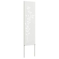 Vidaxl Dekorativni panel za vrt Bela 32 x 140 cm Mnogi jeklo