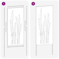 Vidaxl Dekorativni panel za vrt Črna 50 x 140 cm Mnogi jeklo