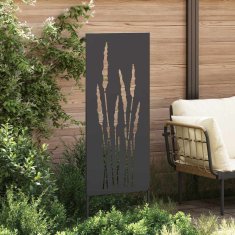 Vidaxl Dekorativni panel za vrt Črna 50 x 140 cm Mnogi jeklo