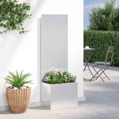 Vidaxl Vrtno korito z dekorativno ploščo Srebrna 50 x 140 cm