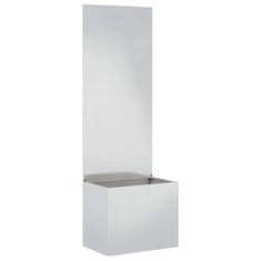 Vidaxl Vrtno korito z dekorativno ploščo Srebrna 50 x 140 cm