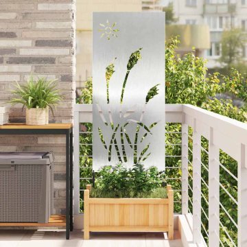 Vidaxl Dekorativni panel za vrt Srebrna 50 x 140 cm Nerjaveče jeklo