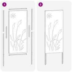 Vidaxl Dekorativni panel za vrt Srebrna 50 x 140 cm Nerjaveče jeklo
