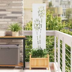 Vidaxl Dekorativni panel za vrt Bela 32 x 140 cm Mnogi jeklo