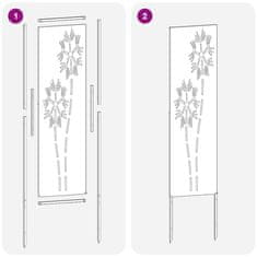 Vidaxl Dekorativni panel za vrt Bela 32 x 140 cm Mnogi jeklo