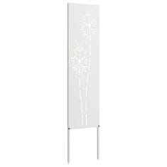 Vidaxl Dekorativni panel za vrt Bela 32 x 140 cm Mnogi jeklo