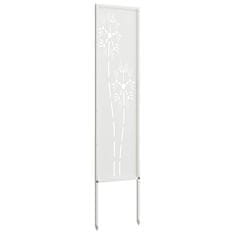 Vidaxl Dekorativni panel za vrt Bela 32 x 140 cm Mnogi jeklo