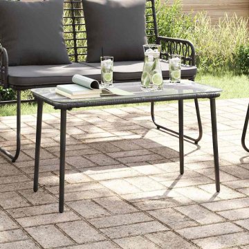 Vidaxl Vrtna miza Črna 80 x 40 x 45 cm Poly ratan