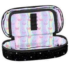 Disney DISNEY Stitch Črn PREDALČNI šolski svinčnik, ovalna torbica za dekleta 5x22x10cm 