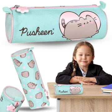 Pusheen Pusheen Mint torbica za svinčnike za dekle, okrogla, tube, torbica za šolske potrebščine 22x8x8cm