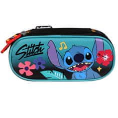 Disney DISNEY Stitch Mint-črna Šolska torbica s PREDALČNI, vrečka za dekle 5x20x9cm 