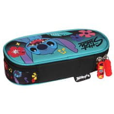 Disney DISNEY Stitch Mint-črna Šolska torbica s PREDALČNI, vrečka za dekle 5x20x9cm 