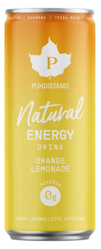 Puhdistamo Natural Energy Drink Orange Lemonde, Energijska pijača, Pomaranča, 330 ml