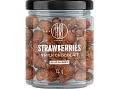 BrainMax Pure Strawberries in Milk Chocolate, Liofilizirane jagode v mlečni čokoladi, 130 g
