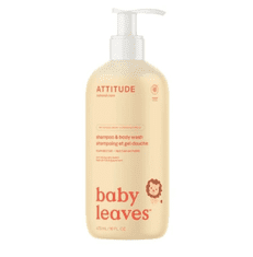 Attitude Otroško milo in šampon za telo 2 v 1 - Otroški listi z vonjem hruškovega soka, 473 ml