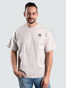 BrainMax Moška bombažna majica s kratkimi rokavi BrainMax, krem