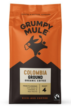 Grumpy Mule Colombia Ground Coffee, 100% Arabica, mleta kava, BIO, 200 g