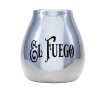 Yaguar Ceramic Calabash z logotipom El Fuego (srebrna) 350 ml