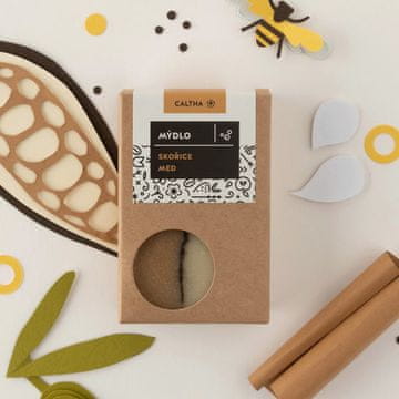 Caltha Trdo milo cimet in med, 100 g