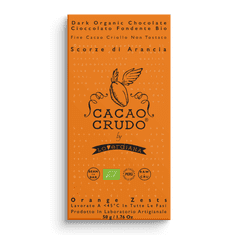 Cacao Crudo Raw Temna čokolada s pomarančno lupinico, BIO, 50 g