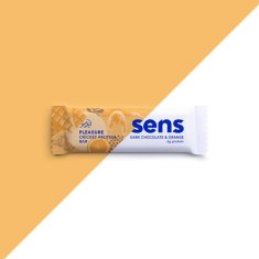 Sens food Proteinska ploščica PLEASURE s čričkovo moko - Temna čokolada & pomaranča, 40 g