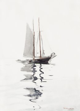 Plakat 13 × 18 cm – škuner, Winslow Homer, vintage za dnevno sobo.