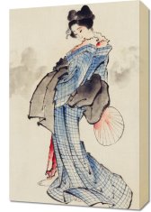 Slika 40 × 60 cm – gejša, Katsushika Hokusai, japonski vintage za dnevno sobo.