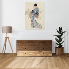 Slika 40 × 60 cm – gejša, Katsushika Hokusai, japonski vintage za dnevno sobo.