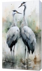 Slika 50 × 90 cm – plešoče čaplje.