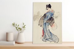 Slika 40 × 60 cm – gejša, Katsushika Hokusai, japonski vintage za dnevno sobo.