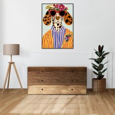 Plakat 60 × 80 cm – portret živali | pes z očali | pop art.