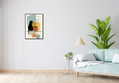 Plakat 50 × 70 cm – maček in kava.